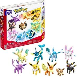 Mega Pokemon Every Eevee Evolution! 9 Figure Building Set - 470 Pieces BRAND NEW